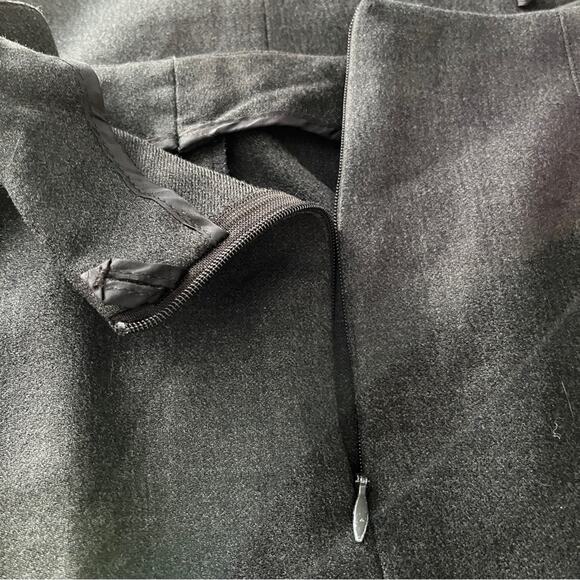 Akris dark grey wool career pants flat front size zip size 10 - Picture 6 of 10